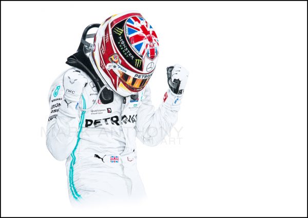 Lewis Hamilton British Grand Prix art print by UK Artist Mark Anthony