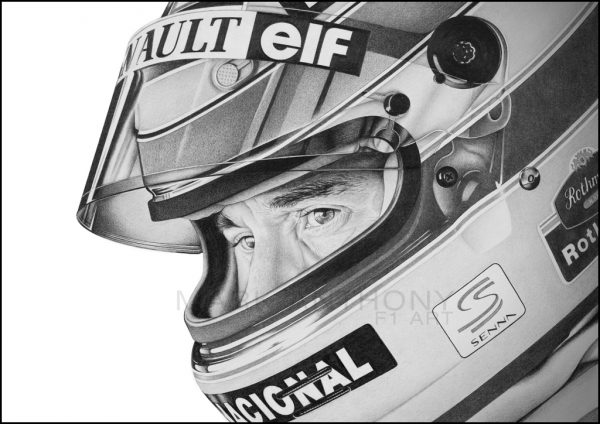 Ayrton Senna - Williams / Renault Helmet Portrait - Fine Art Print