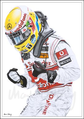 Lewis Hamilton - Making of a Champion art print by UK artist Mark Anthony